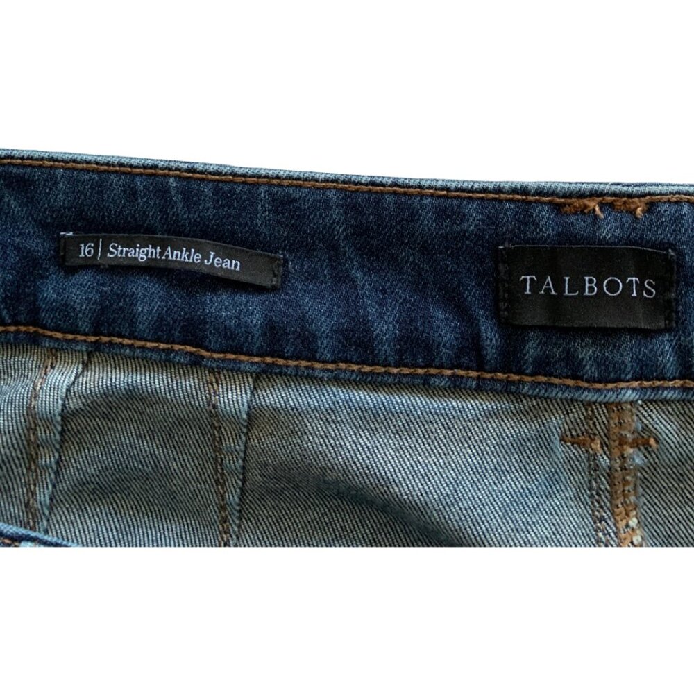 TALBOTS Womens' Darien Wash High Waist Straight Ankle Jeans Size 16 - Picture 8 of 8
